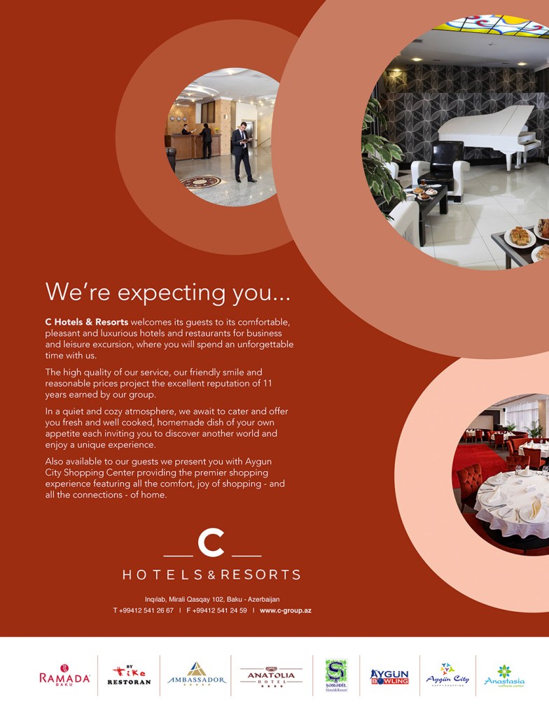Editorial advertisement for 'C-Group Hotels & Resorts'