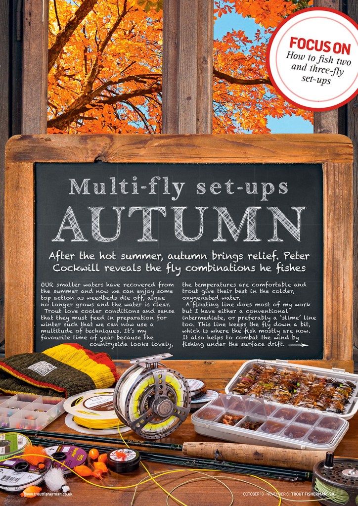 "Multi-fly set-ups: Autumn" seasonal opener editorial, Trout Fisherman