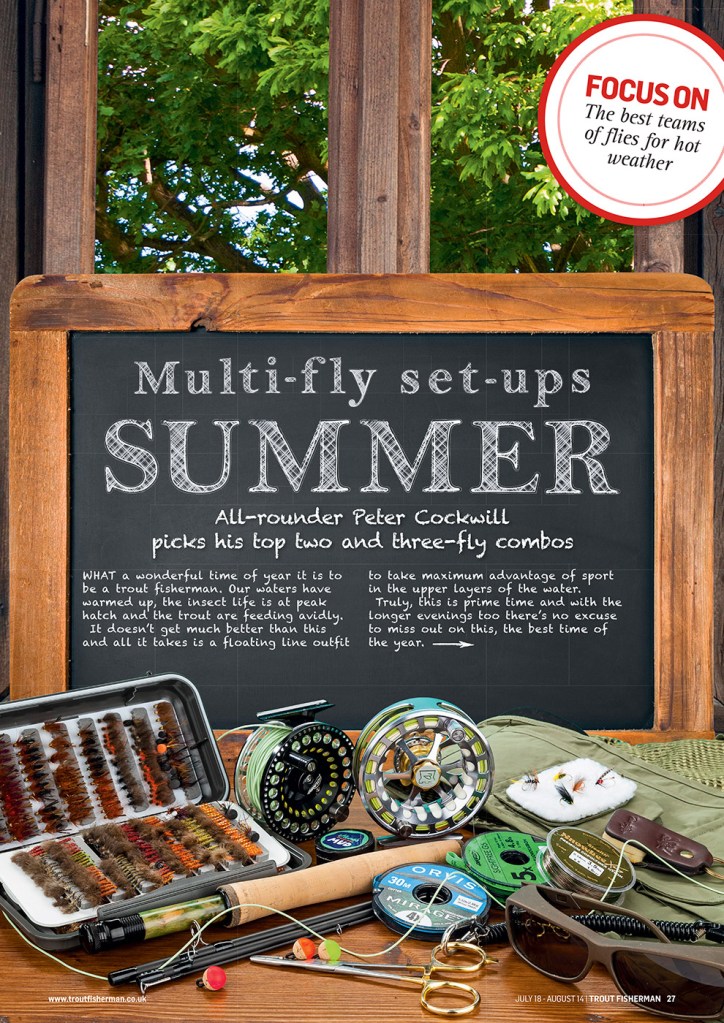 "Multi-fly set-ups: Summer" seasonal opener editorial, Trout Fisherman