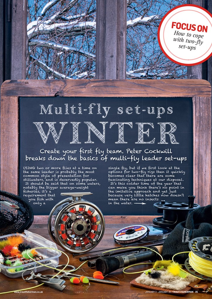 "Multi-fly set-ups: Winter" seasonal opener editorial, Trout Fisherman